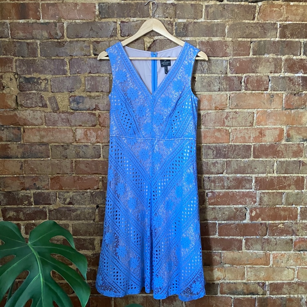 NWOT Adrianna Papell Blue Lace Midi Dress